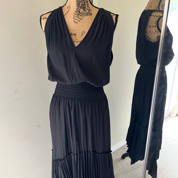 Ramy Brook Ray Smocked Waist Maxi Dress BLACK, Size Small NWT - Picture 7 of 11